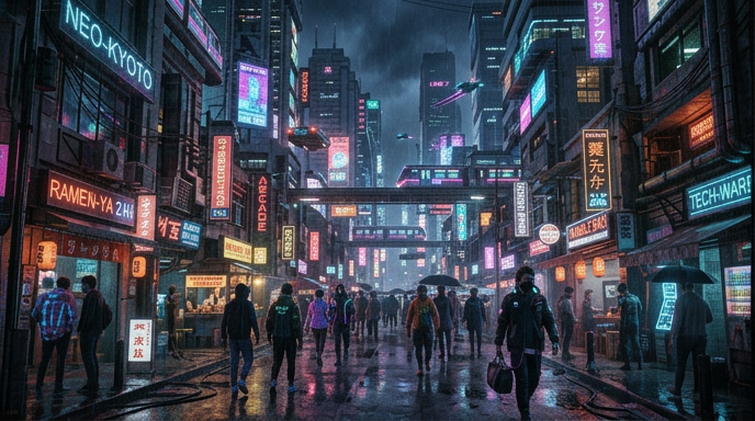 Cyberpunk City Street Sound Effects Pack cover artwork